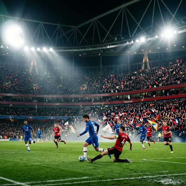 High-action professional football match shot